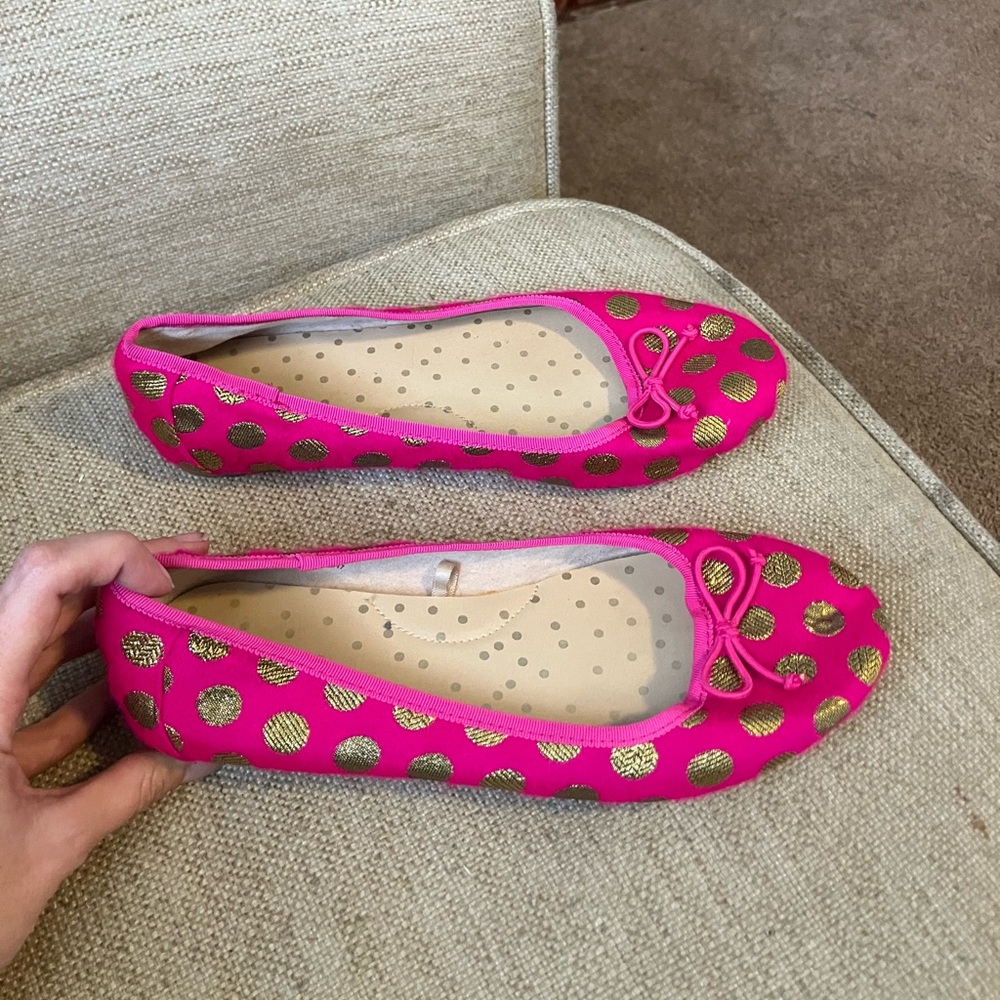 Cat and jack pink and gold polka dot flats - Picture 3 of 8